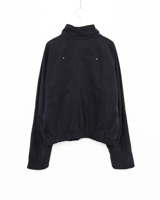 Drawstring high-neck zip-up jacket
