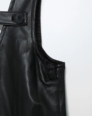 Leather mini dress