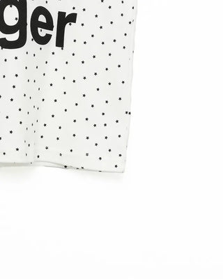 Star pattern lettering short-sleeved T-shirt
