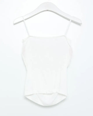 Camisole with built-in cups and side shirring