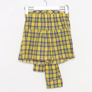 Checked Ribbon Shirt Tube Top