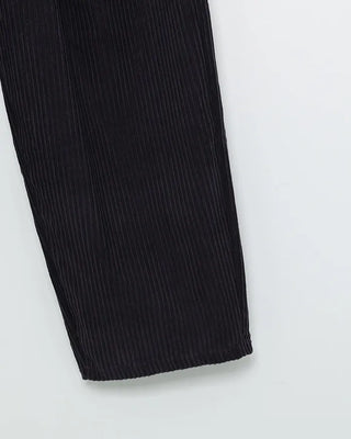 Corduroy wide-leg pants with elastic waistband