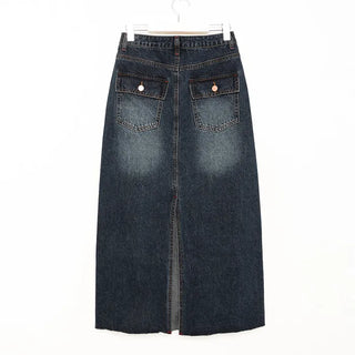 Denim long skirt