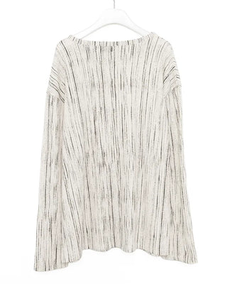 Striped button-up long-sleeved T-shirt