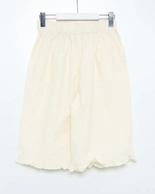 Frill hem easy wide half pants