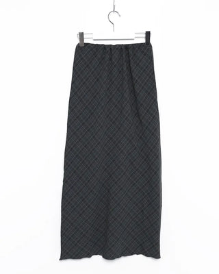 Checkered maxi skirt with drawstring waist