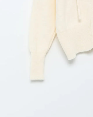 Wide Rib Hem Knit Cardigan Hoodie