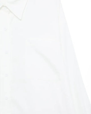 Patch bust pocket round hem shirt
