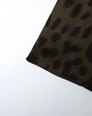 Leopard print one-pocket one-shoulder tote bag