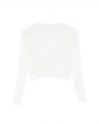 Ribbed Shirring See-Through T-Shirt