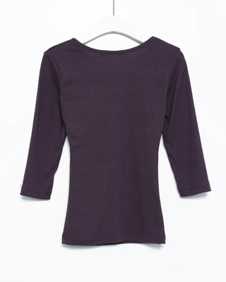 Jewel neck cropped sleeve T-shirt