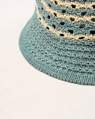 Bordered perforated bucket hat