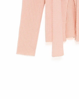 Ribbed cardigan and scarf set