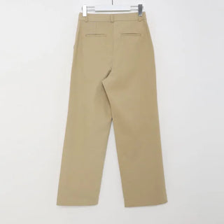 Brushed-back cotton pleated pants