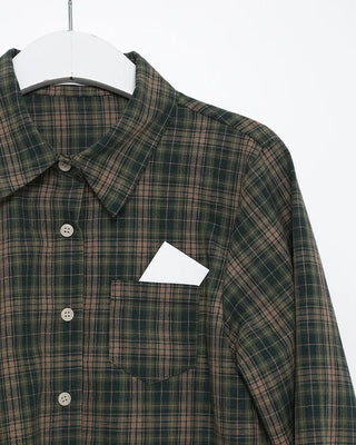 One-pocket semi-cropped tartan check shirt