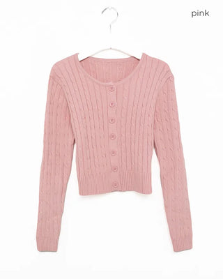 Cable knit cardigan
