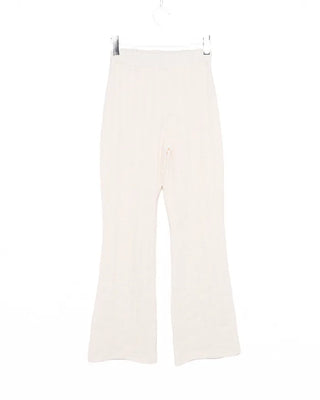 Elastic waistband wave jacquard knit pants