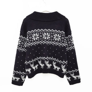 Nordic pattern duffel cardigan