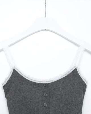 Lace button camisole