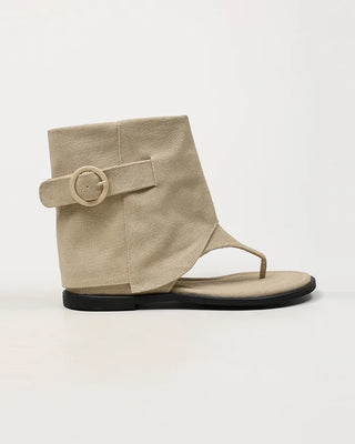 Thong belt ankle boots