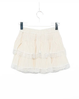 Lace tiered mini skirt