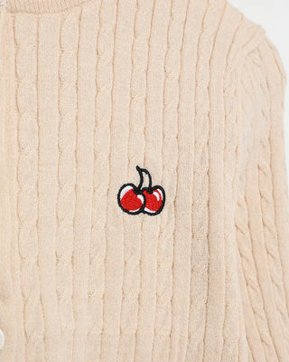 Cherry Cable Knit Cardigan