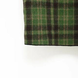 Checked long coat