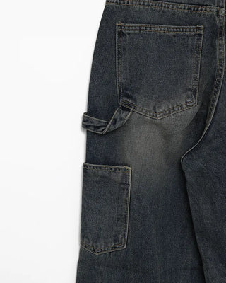 Side pocket loop straight denim pants