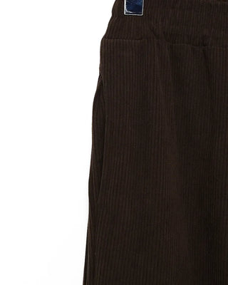 Corduroy ribbed elastic waist pants