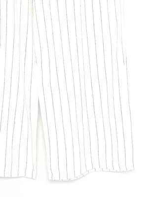 Linen banding striped pants