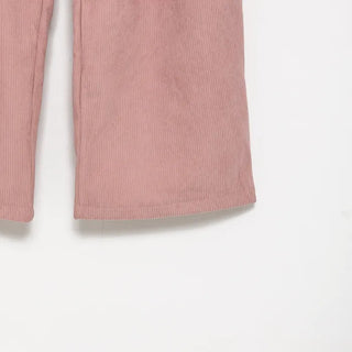 Corduroy strap wide pants