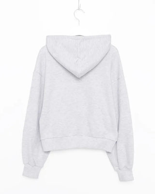 Double-zip cropped hoodie