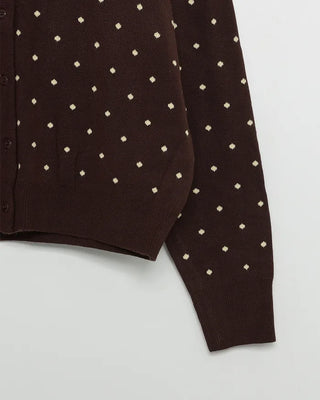 Two-tone polka dot cardigan