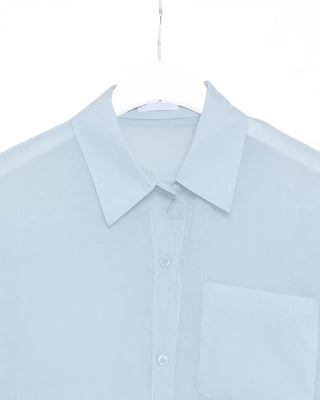 Round hem sheer loose shirt