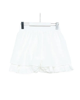 Elastic waist cantilever mini skirt