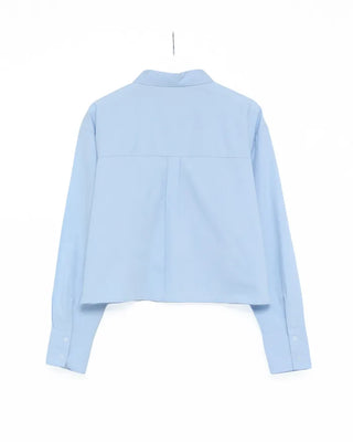 Wide cuff cropped shirt