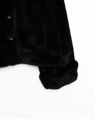 Gold button fur jacket