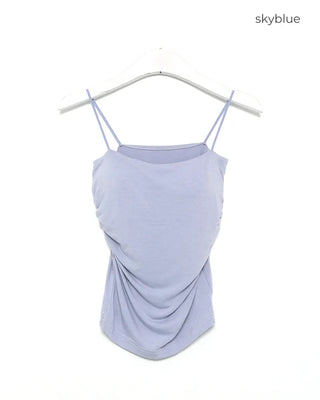 Side-shirred cap camisole