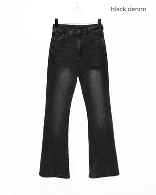 Washed bootcut denim