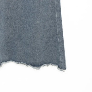 Washed denim skirt