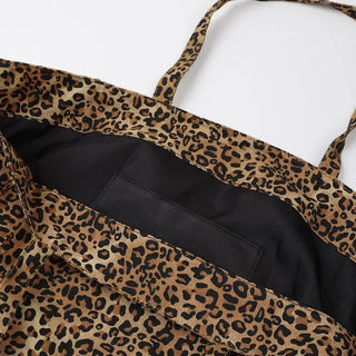 (Unisex) Leopard Big Canvas Shoulder Bag