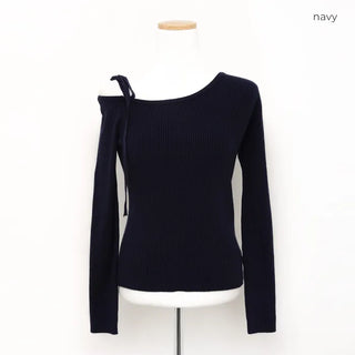 Ribbon Off-Shoulder Knit