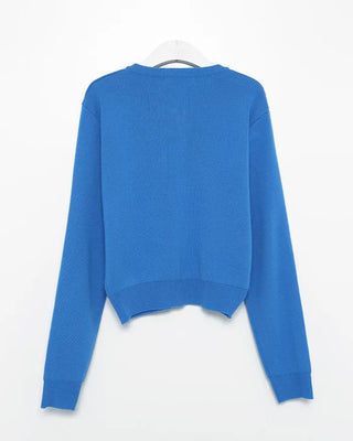 Simple round neck cardigan