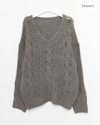 V-neck oversized knit