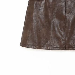 Belt set mini leather skirt