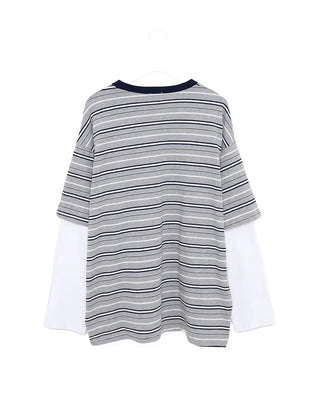 (Unisex) Striped Layered T-Shirt