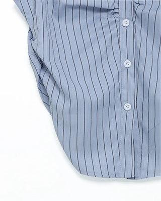 Front shirred short-sleeved shirt