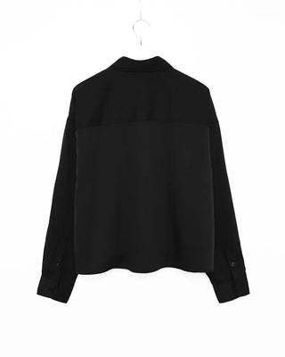 Fly-front cropped shirt