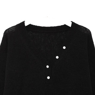 Half-open button knit