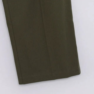 Two-pleat cotton wide-leg pants